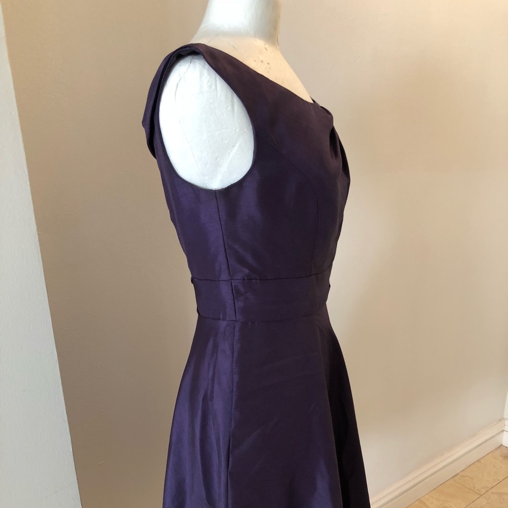 Bridal party dress purple, fitted waistline
